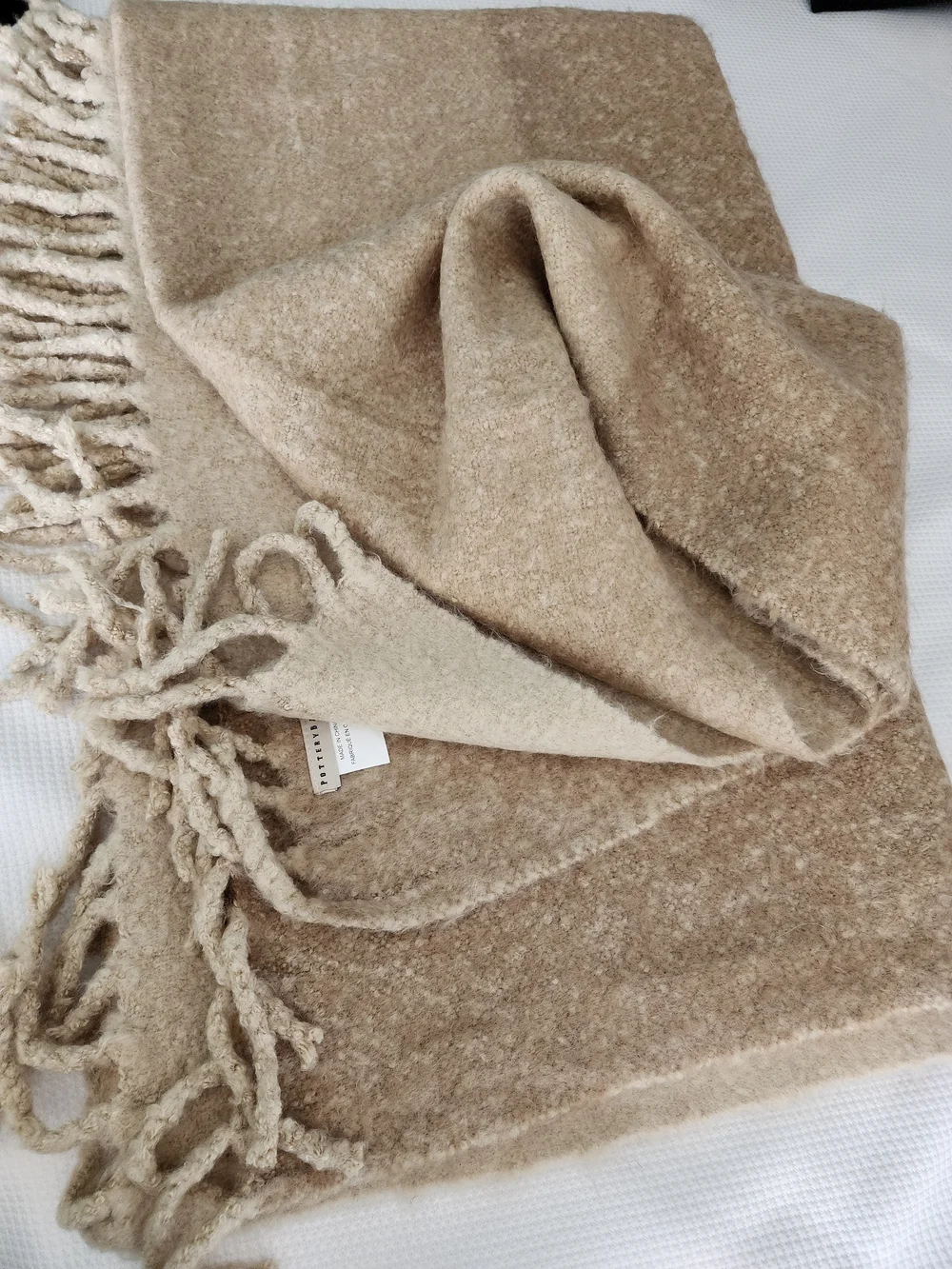 Pottery Barn Acrylic Throw Blanket - Beige Taupe